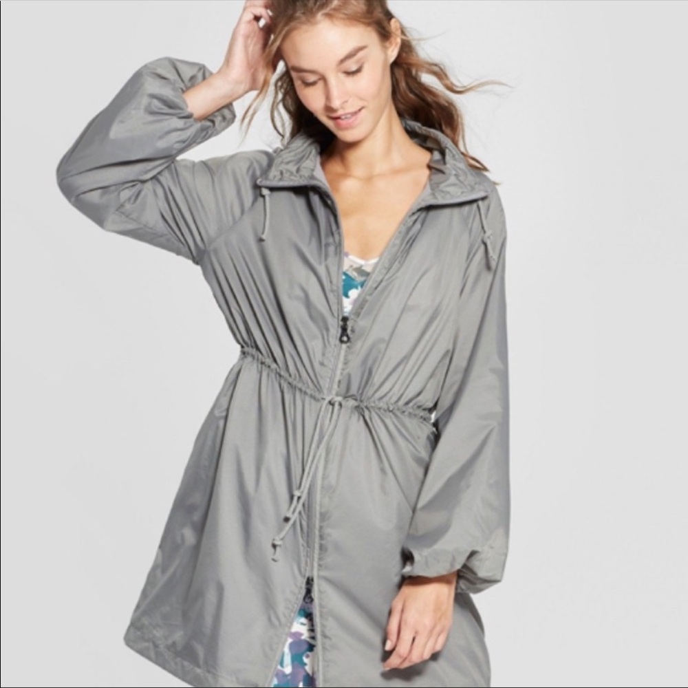 JOYLAB water repellant rain jacket in grey